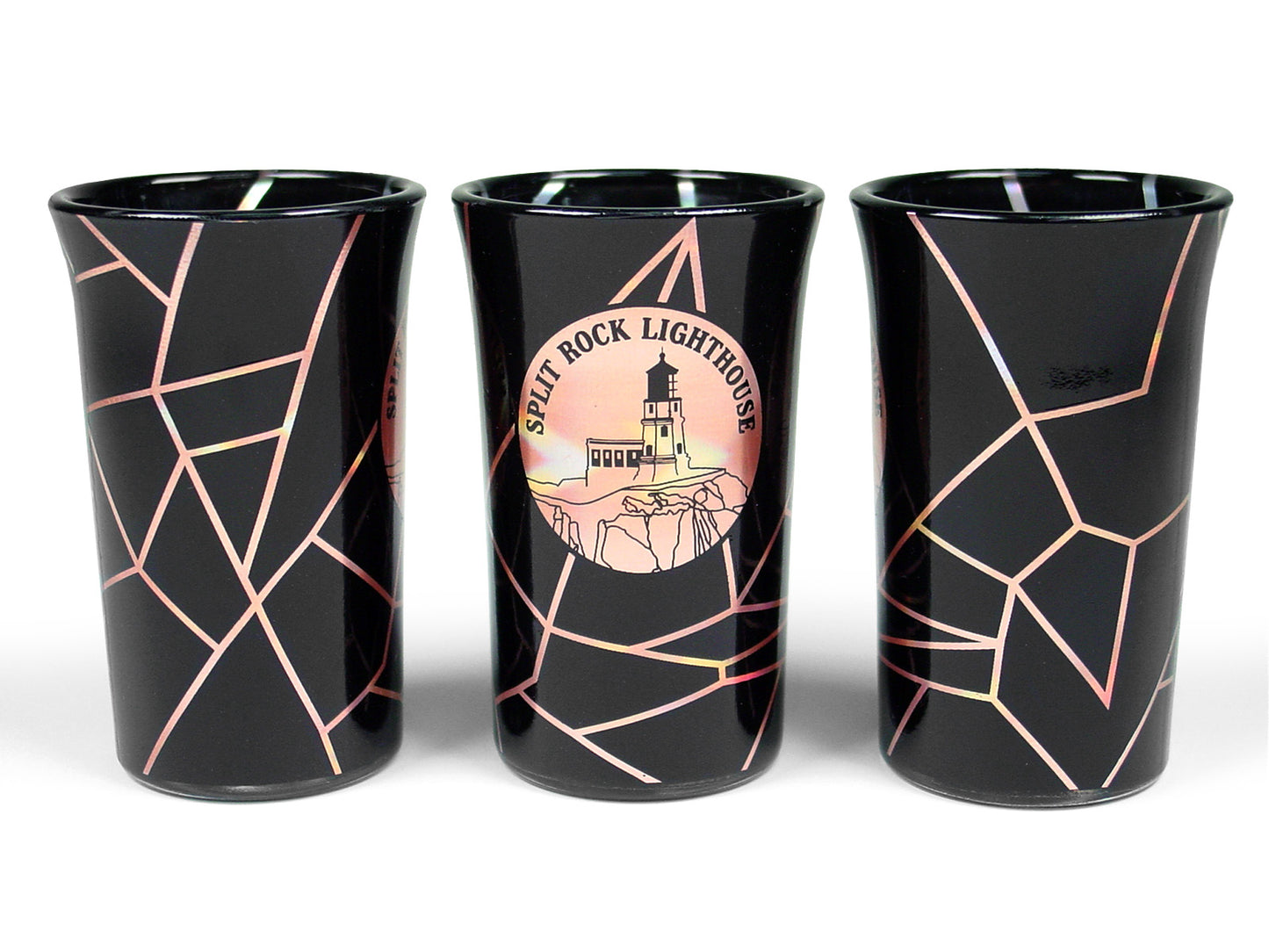 Black/Rose Gold Split Rock Tulip Shot Glass