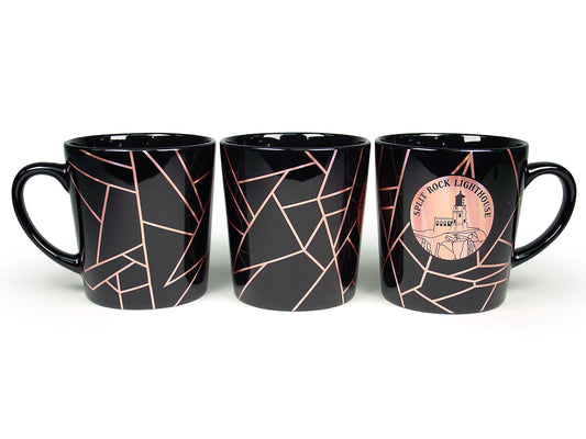 Black/Rose Gold Split Rock Mug