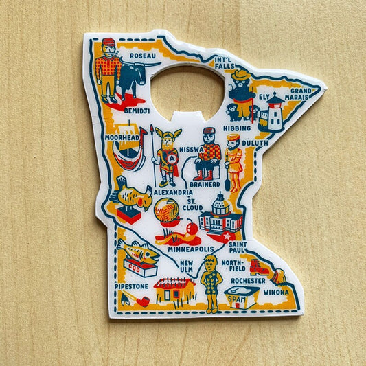 Minnesota Bottle Opener, Enameled Metal