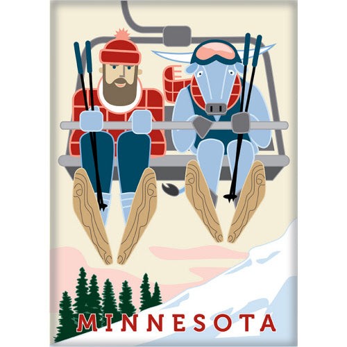 Bunyan Ski Lift Magnet