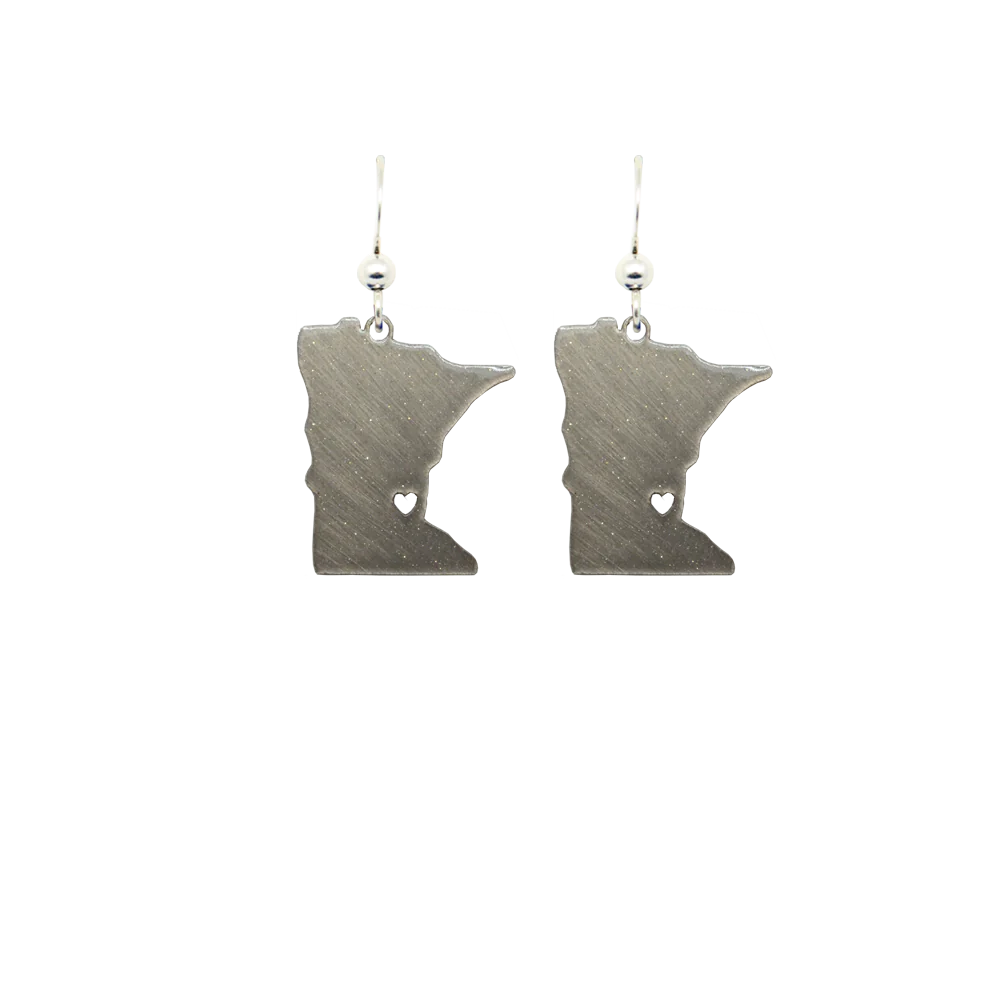 Stainless I Heart Minnesota Earrings