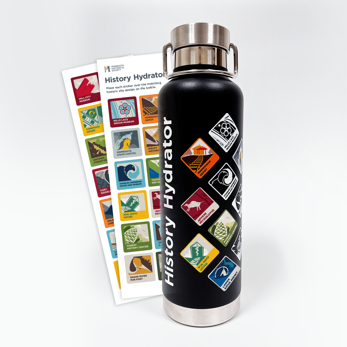 History Hydrator Water Bottle w/Stickers