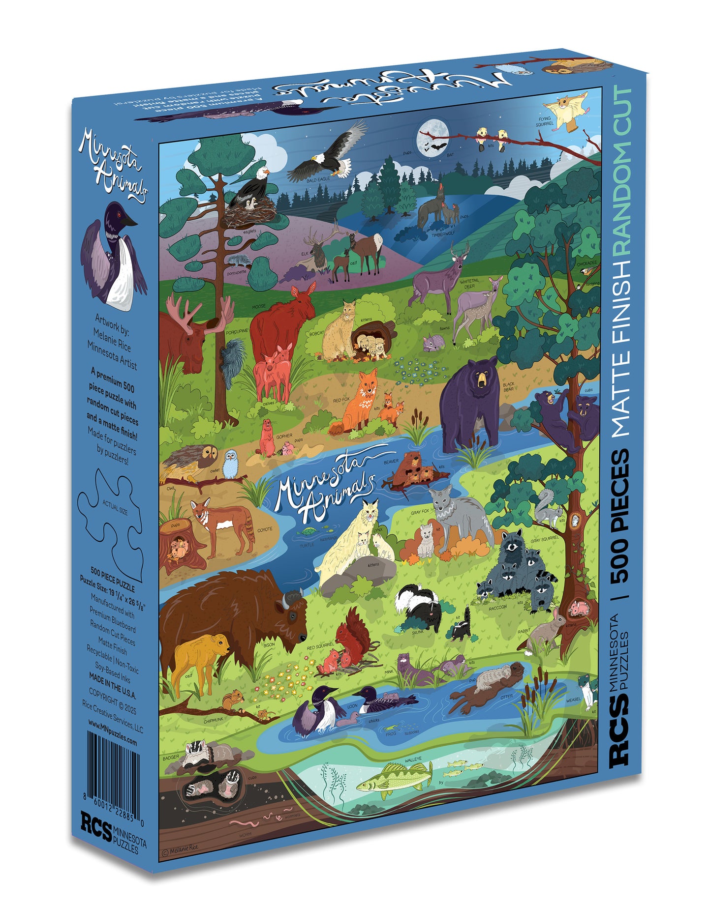 Minnesota Animal Families 500 Piece Puzzle