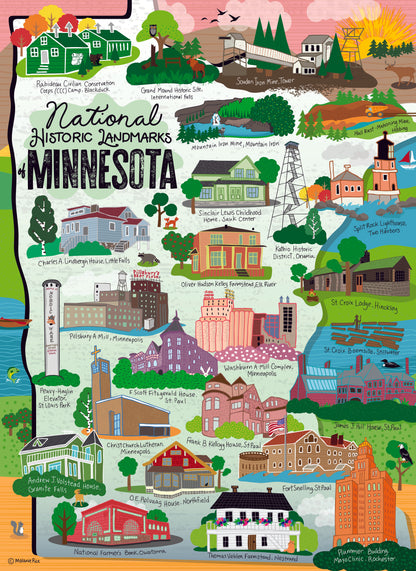 Historical Landmarks of Minnesota 1000 PC Puzzle