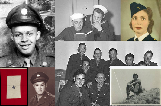 A collage of soldiers who served in WWII and Korea from MNHS Collections.