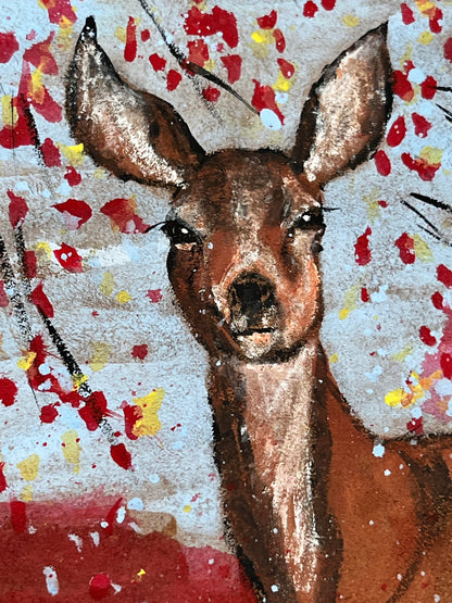 Painted Deer Natural Vine Dreamcatcher