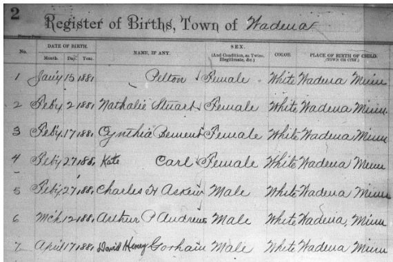 Birth Record Research Request - Before 1900 – Minnesota Historical Society