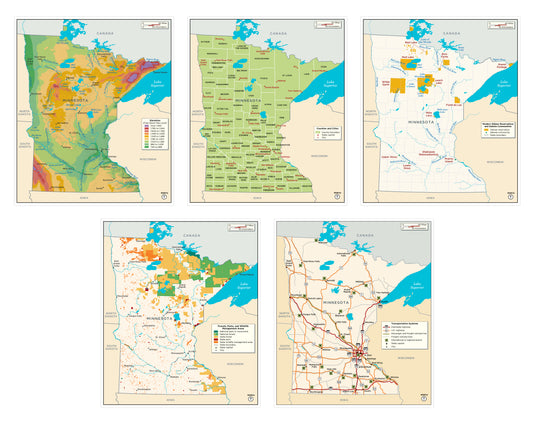 Minnesota Maps Poster Set