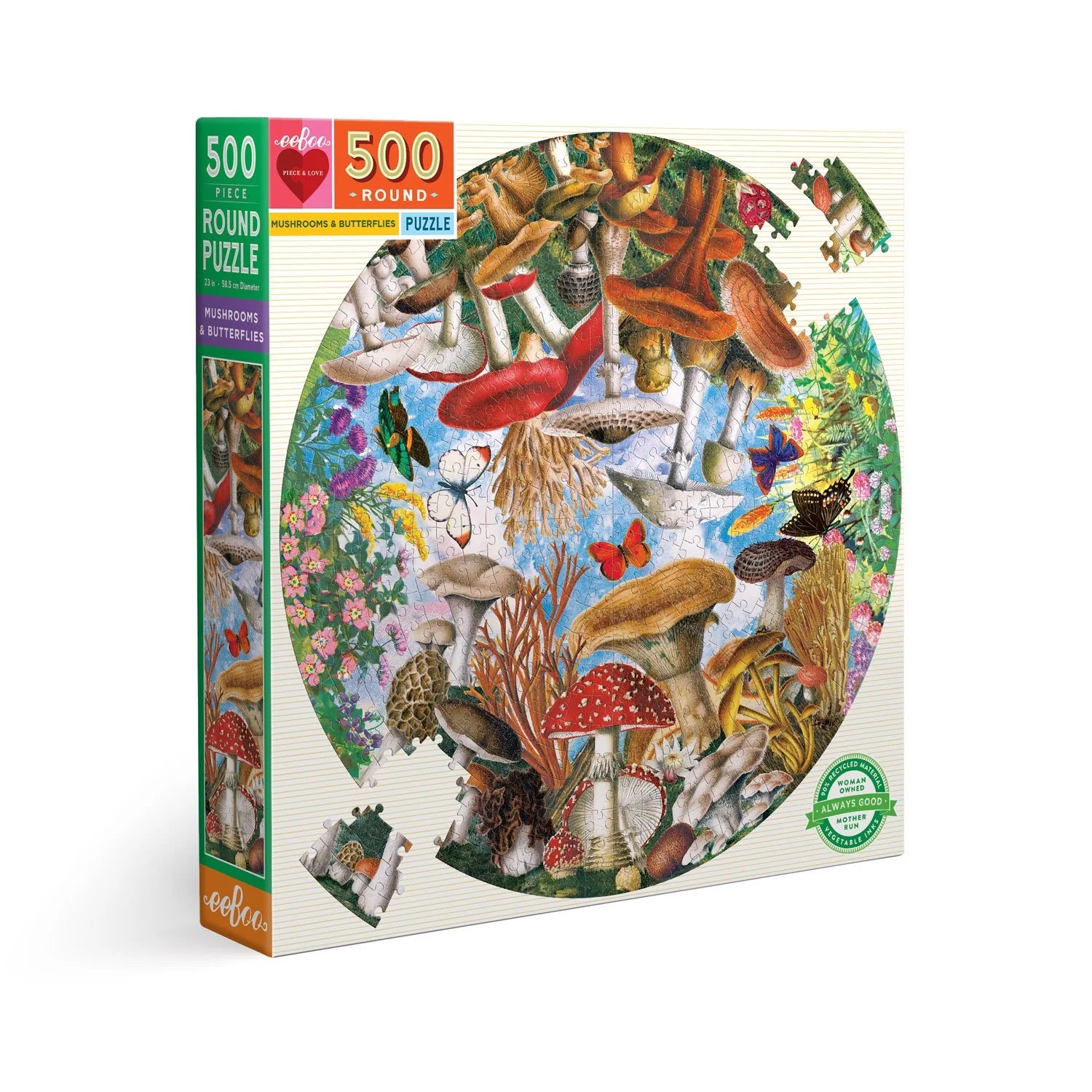 Mushrooms & Butterflies 500 Piece Puzzle