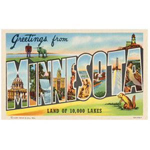 Greetings From Minnesota Postcard Print